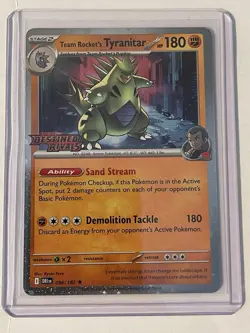 Pokemon TCG Team Rockets Tyranitar Card 096/182 Destined Rivals Stamped - Image 1
