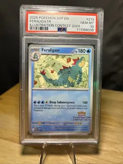 PSA 10 Feraligatr 213 Black Star Promo Illustration Contest 2024 Pokemon Card - Image 1