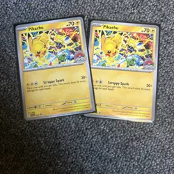 2X Pikachu Promo 2025 World Championships SVP EN 225 Pokemon Card Worlds VLP - Image 1