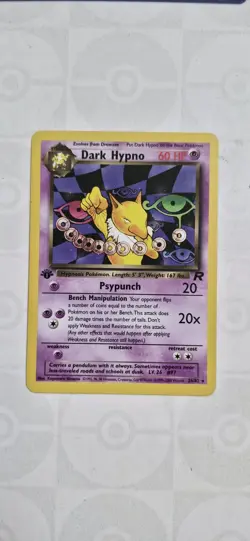 Pokemon tcg-Dark Hypno 1st Edition - Team Rocket - Rare non Holo Card 9/82 LP - Image 1