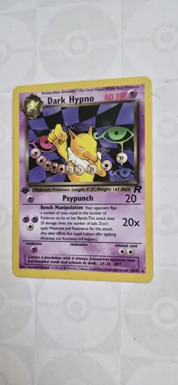 Pokemon tcg-Dark Hypno 1st Edition - Team Rocket - Rare non Holo Card 9/82 LP - Image 2