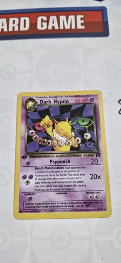 Pokemon tcg-Dark Hypno 1st Edition - Team Rocket - Rare non Holo Card 9/82 LP - Image 5