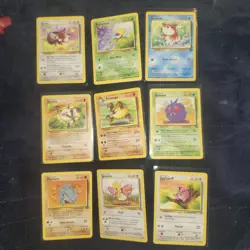 Pokemon Jungle 9 Card Lot Old 1999 WOTC TCG Vintage Non Holo - Image 1