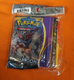 Pokemon Sun & Moon 10 Card Booster Pack With Collector's Album Mini Holds 60 - Image 1