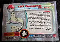 Dewgong Pokemon Card Topps #87 TV Animation Edition Series Blue Logo - Image 2