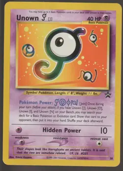 Vintage Pokemon Card Unown [J] 38/53 Wotc Black Star Promo MP - Image 1