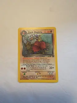 Pokemon Dark Dugtrio TCG 6/82 Rare Holo Card Vintage 1999 Wotc Unlimited - Image 1