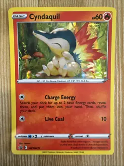 Cyndaquil SWSH221 2022 Black Star Promo Pokemon Card Ultra Rare Holo VLP - Image 1