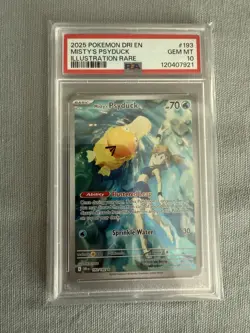 Pokemon TCG Misty's Psyduck Illustration Rare Card 193/182 PSA 10 Gem Mint 2025 - Image 1