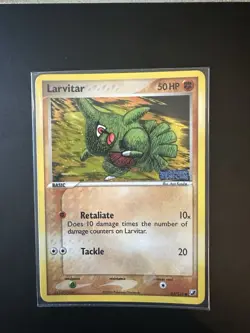 Larvitar Reverse Holo Stamped Pokemon Card - Unseen Forces 61/115 LP+ - Image 1
