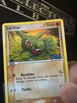 Larvitar Reverse Holo Stamped Pokemon Card - Unseen Forces 61/115 LP+ - Image 2