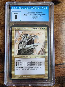 MTG ⭐Vaevictis Asmadi Legends NM/Mint ⭐Graded CGC 8.0 ⭐1994 Rare Magic - Image 1