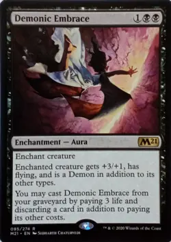 095/274 DEMONIC EMBRACE RARE CORE SET 2021 MTG CARD - Image 1