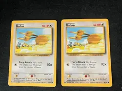 Doduo Fury Attack 50 HP Pokemon Base Set TCG Card 48/102 - Lot of 2 - Image 1