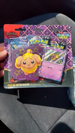 Pokemon Paldean Fates Tech Sticker Collection Fidough 3 Blister Packs - Image 1