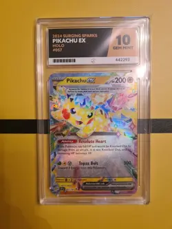 Pikachu EX 057/191 Surging Sparks Pokemon ACE 10 TCG 2024 Holo GEM MINT - Image 1