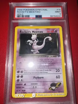 2000 POKEMON GYM CHALLENGE HOLO #14 ROCKET'S MEWTWO PSA 9 - Image 1