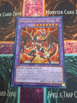 Yugioh Masquerade the Blazing Dragon RA02-EN022 Ultra Rare 1st Edition Near Mint - Image 1