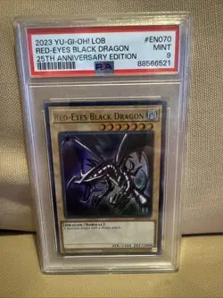 2023 Yugioh! LOB Red Eyes Black Dragon 25th Anniversary Edition PSA 9 - Image 1