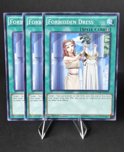 Yugioh! x4 Set Forbidden Dress Spell Card Super Rare Common ABYR SDMP - Image 3