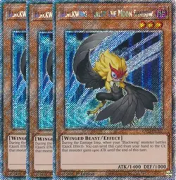 Yu-Gi-Oh! 3x Blackwing - Kalut the Moon RA03-EN217 Platinum Secret Rare Playset - Image 1