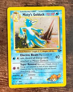 Pokemon TCG Trading Card Game Gym Challenge - Misty’s Golduck, 12/132 near Mint - Image 1
