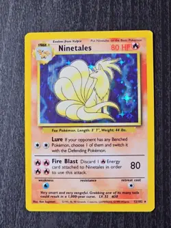 Pokemon TCG Ninetales Base Set Holo Unlimited Rare Card 12/102 LP - Image 1