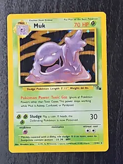 Pokemon Muk TCG Fossil Card 13/62 Holo Unlimited Rare LP Condition - Image 1