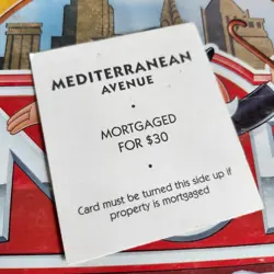 Monopoly Deluxe Edition Replacement Mediterranean Ave Title Deed Card a - Image 2