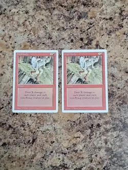 Magic the Gathering ~ MTG ~ 2x Earthquake ~ Played ~ REVISED - Image 5