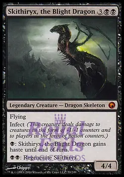 Skithiryx, the Blight Dragon 1x FOIL SOM MTG Scars of Mirrodin MINT black - Image 1