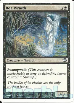 MTG Magic the Gathering TCG 9th Ninth Edition Bog Wraith Creature Wraith Black - Image 1
