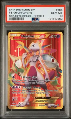 2015 Pokemon XY FA/Mewtwo EX Full Art Breakthrough-Secret PSA 10! - Image 2