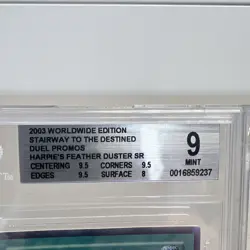 Yugioh Harpie’s Feather Duster SDD-003 Secret Rare Promo BGS 9 MINT! - Image 2