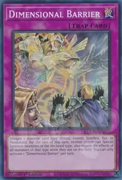 Yugioh - Dimensional Barrier - 1st Edition Super Rare NM - Free Holo Card - Image 1