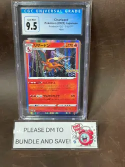 CGC 9.5 GEM MINT Charizard Holo 010/071 Pokemon GO 2022 Japanese Pokemon Card - Image 1