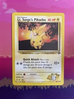 Pokemon Cards Lt. Surge's Pikachu Gym Challenge Common 84/132 Near Mint - Image 1