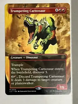 Trumpeting Carnosaur Magic MTG Lost Caverns of Ixalan Rare Card NM Condition - Image 1