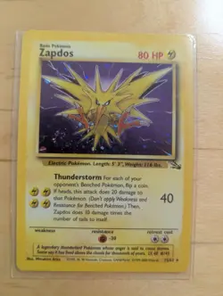 Zapdos 15/62 Fossil Set Rare Holo Pokemon Card WOTC 1999 - Excellent - Image 1