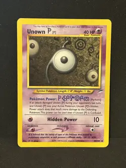 Unown P 58/105 | Neo Destiny | Non Holo Pokemon Card ⭐ MP ⭐ - Image 1