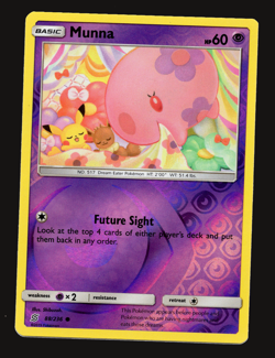 Pokemon TCG Munna Unified Minds Sun & Moon SM 88 Reverse Holo NM Card - Image 1