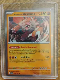 Pokemon TCG Bloodmoon Ursaluna Holo Prismatic Evolutions Card 054/131 - Image 1