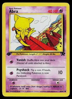 Pokemon Card - Abra Team Rocket 1st Edition 49/82 Common - Image 1