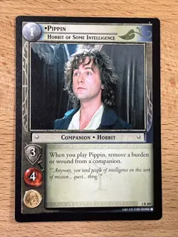 Lord Of The Rings LOTR TCG Card Pippin Hobbit Some Intelligence 1R307 LP/NM - Image 1