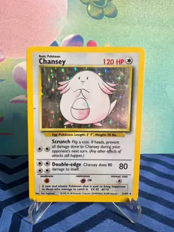 Chansey 003/130 - Base Set #3 Holo Rare Vintage WOTC Pokemon Card - Image 1