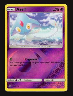 Pokemon TCG Azelf Unified Minds Sun & Moon SM 85 Reverse Holo NM Card - Image 1