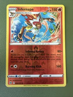 Pokemon Card Infernape Brilliant Stars Reverse Holo Rare 026/172 LP - Image 1