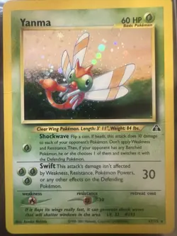 Pokemon TCG Neo Discovery Yanma Card #17/75 Unlimited Holo Rare (2001) - Image 1