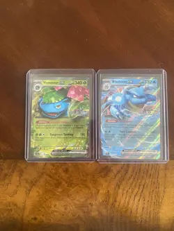 Venusaur ex 001/142 + Blastoise ex 009/142 Pokemon Card Bundle NM SV8 - Image 1