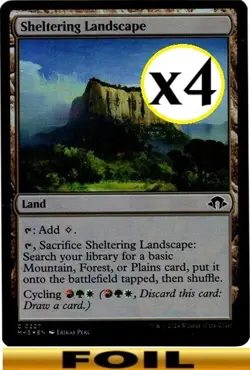 4x - Sheltering Landscape - FOIL - x4 (cycle/sac) - Modern Horizons 3 - NM MTG - Image 1